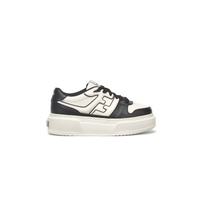 FENDI MATCH BLACK LEATHER PLATFORM LOW-TOPS 8E8571AOMNF1PYU FENDI MATCH BLACK LEATHER PLATFORM LOW-TOPS 8E8571AOMNF1PYU